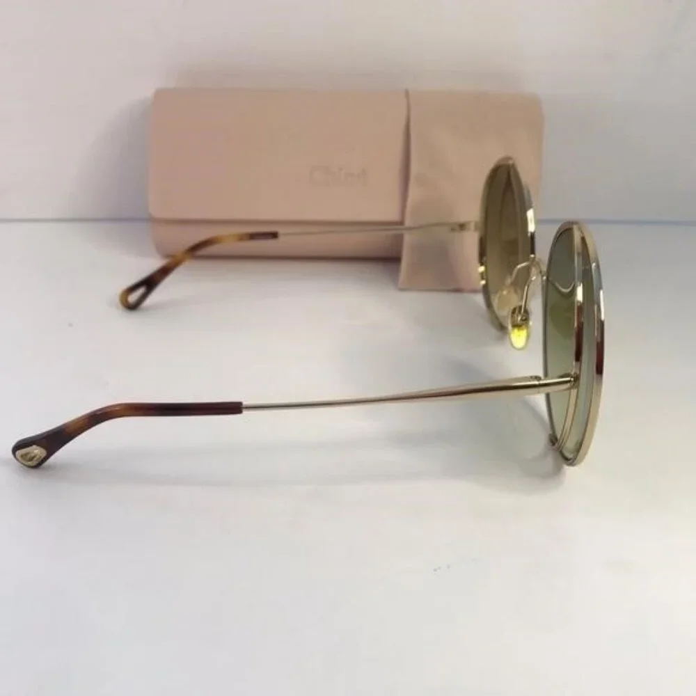 New Original Chloe Gold & Green Round Sunglasses HANAH COLLECTION